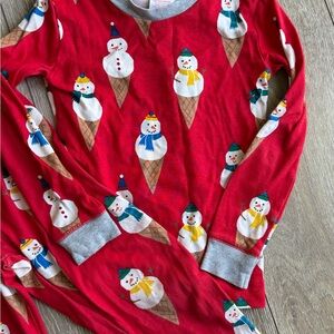 Boden Red Snowman Pajama Set